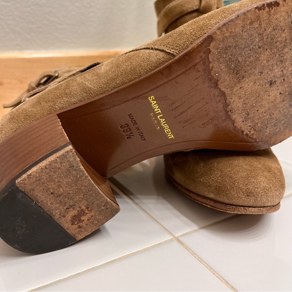 Saint Laurent Jodhpur heeled suede ankle booties - Picture 9 of 9